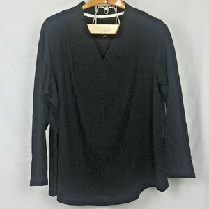 Size 3X Black Long Sleeve Cotton Tunic Top